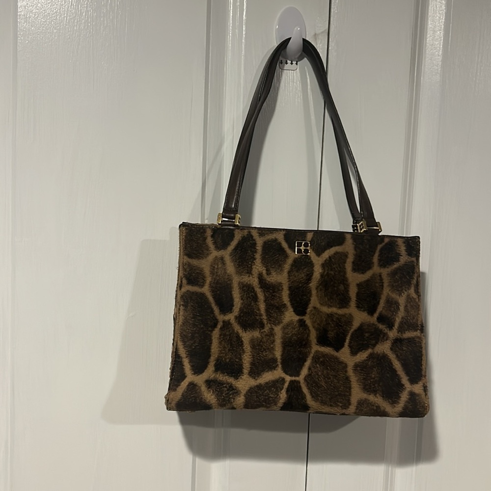 Vintage KATE SPADE | Hand bag, Faux Fur Giraffe print 8x11
